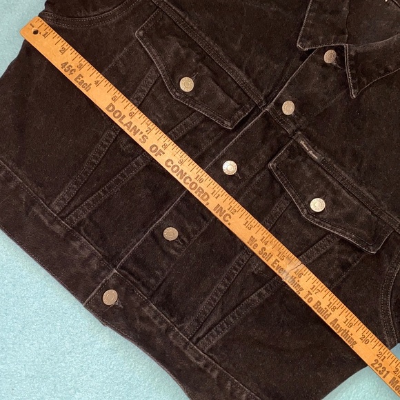 GUESS JEANS jacket black button up 2 chest pockets button cuffs vintage size M - Picture 8 of 13